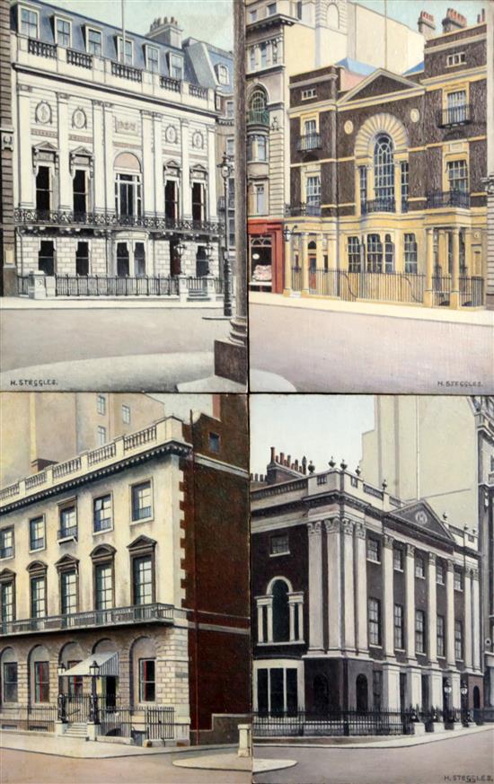 § Harold Steggles (1911-1971) London Clubs; Boodles, Brokks', St James' & White's, Largest 8 x 5in. unframed.